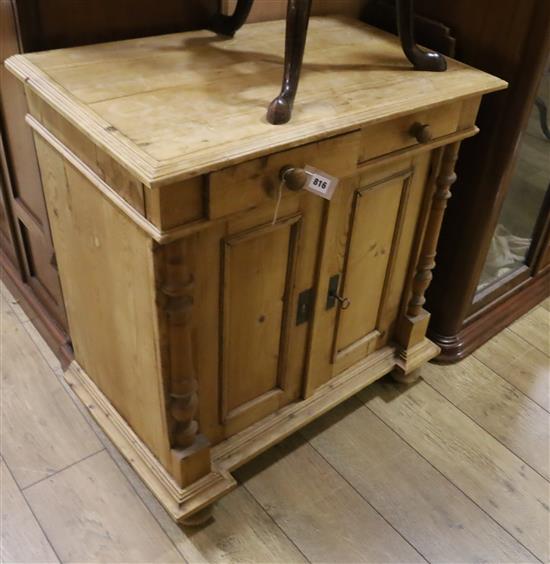 A small 19th century Continental pine cupboard W.78cm